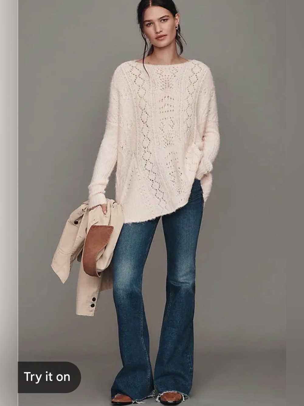 Anthropologie Long Sleeve Pointelle Sweater NWT!